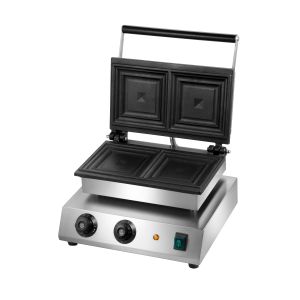 Stainless Steel Commercial Waffle Baker With Non Stick Coating 1.8KW Constant