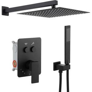 OEM ODM 12 Inch square waterfall cabezal de ducha shower bathroom mixer set