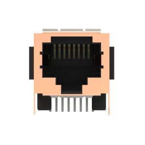 Low Profile RJ45 Plug 5555141-1 Shielded Latch Down For CAT 3