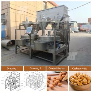 PLC Automatic Peanut Coating Machine Snack Food Coating Machine