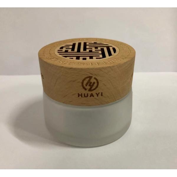 Quality 50g Professional Cosmetic Cream jar Skincare Packaging with Wooden Cap Various Color And Printing wholesale