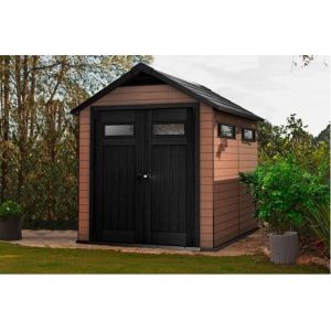 Solar Panel Non-Toxic WPC House With Garden Tool Storage Hut Steel Reinforcement