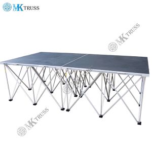 Outdoor Concert Stage Truss Project Black Aluminum Folding Stage Platform with