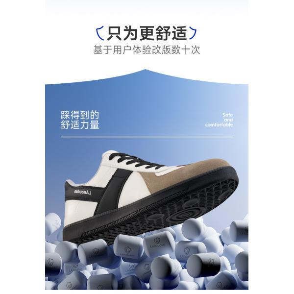 Kevlar Midsole Unisex Microfiber Suede Work Shoes for Industrial Safety in Beige Black and Brown