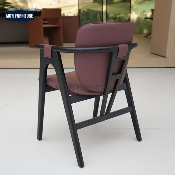 Wooden Foam Fabric Dining Chair Solid Wood Backrest MDF Panel Modern Chinese Style Ideal Home Hotel Model Room Furniture