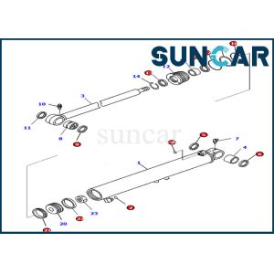 China Boom Swing Cylinder Oil Seal Kit 707-98-25760 7079825760 PC45MR-3 Models Komatsu Repair Kits on sale