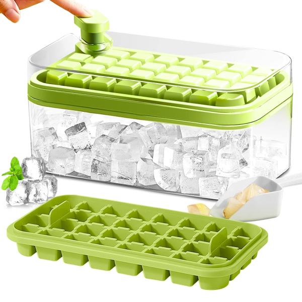 Ice Cube Trays With Lid And Bin Ice Cube Tray Mold For Whiskey Cocktail Juice Coffee