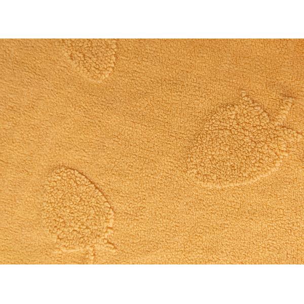 Warp Knitted Sherpa Fleece Fabric 100% Polyester Yellow Jacquard For Garment