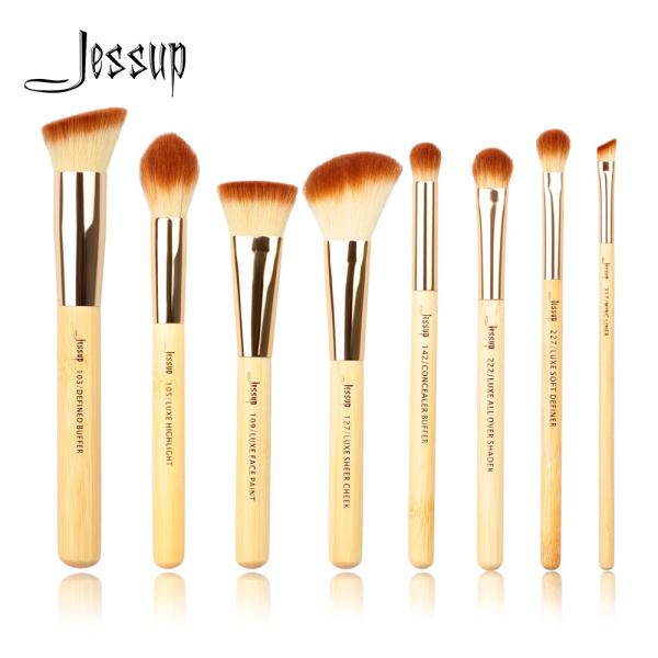 Quality Jessup 8pcs Bamboo Makeup Brushes Set Premium Synthetic Hair wholesale