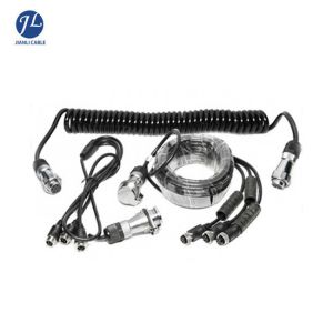 30CM Length Car Rear View Camera Cable / Truck Trailer Extension Cable Round