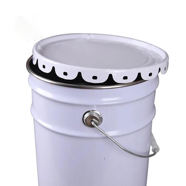 Quality Embossed Printing Rust Resistant White Metal Paint Bucket And Lid Removable wholesale