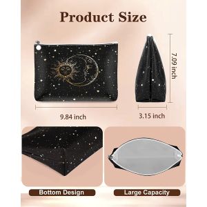 China Waterproof Makeup Bag Cosmetic Bag for Women Small Makeup Bag for Purse,Sun and Moon Gifts Makeup Pouch on sale