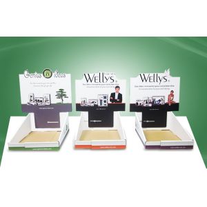 Custom Width-adjustable Cardboard Countertop Displays Skincare Beauty Products