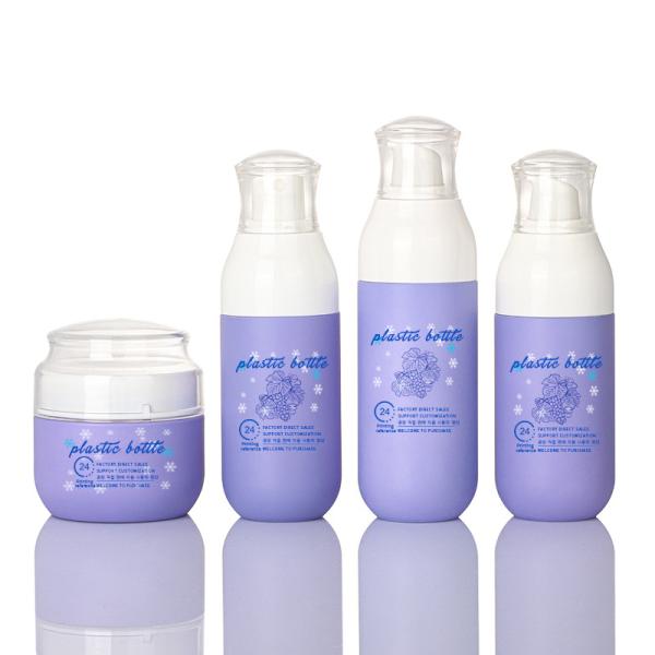Empty Custom Purple Hair Care Spray Plastic Cosmetic Packaging Bottle And Jars
