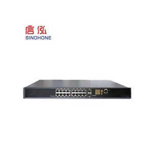 Black Aluminum 16 Port Network Switch , Fiber Converter Switch High Stability
