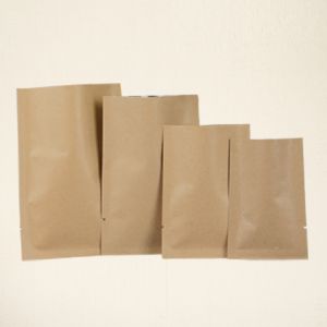 Different Size Custom Design 3 Side Seal Kraft Paper Plastic Bags with heat seal