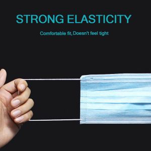 Blue Color KN95 Face Mask Disposable Protective Face Mask 3 Ply Style