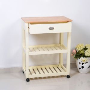 NC Painting Solid Rubber Wine Display Cabinet 2 Layers With Wheels