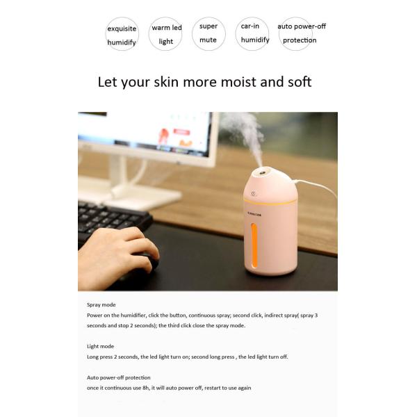 Mini Portable USB Aromatic Ultrasonic Air Humidifier For Car