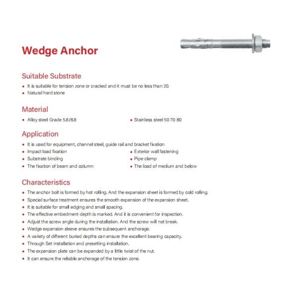A4 Expansion Bolt Carbon Steel Stainless Wedge Anchor Hex Bolts And Flange Nuts