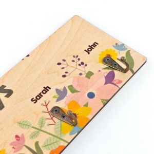 Sublimation Blanks Wooden Rectangular Wall Hanging Holder With Hooks Custom Key