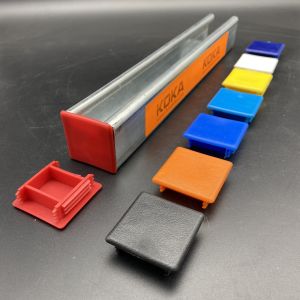 China 41x41mm White Yellow Plastic End Caps for Strut Channel on sale