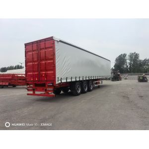 Self dumping Van Box Semi Trailer Curtain Side Truck Trailer with Wabco Relay