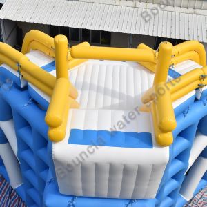 Giant Inflatable Water Jumping Tower With Slide For Lake
