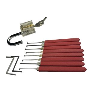 Exercise Hook Pick Tool Set 8pcs Door Picking Kit With Red Hadle