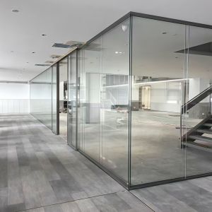 Cheap Aluminum Framed Glass Partition Wall - Customizable Sizes for sale