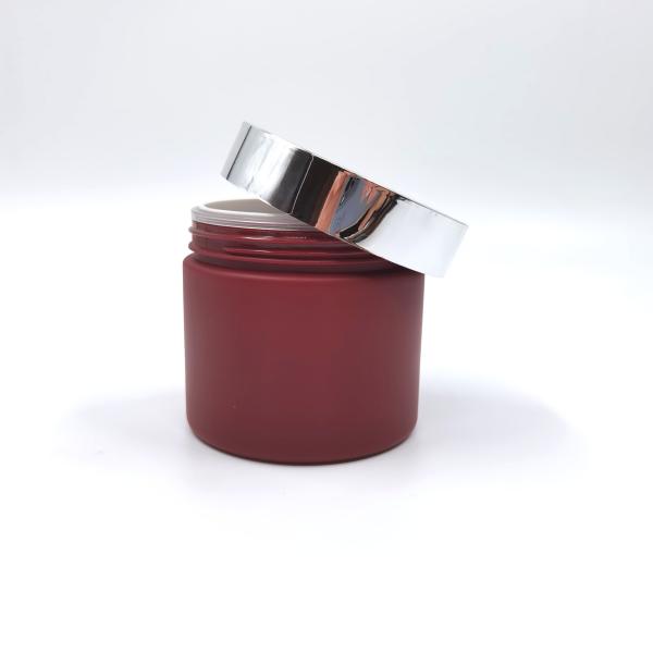 200ml Red Matte Double Wall Plastic Jars For Scrub Body Care