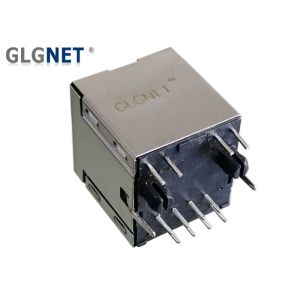 Though Hole Magnetic RJ45 Connector Single Port With Green Yellow LED