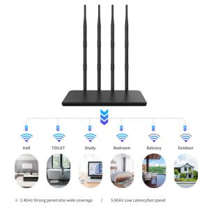 Long Range Wireless Outdoor Receiver with SMA 9dB Rubber Router 5.8G2.4g Wifi