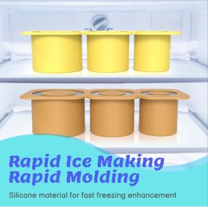 2024 Silicone Cylinder Ice Mold with Lid and Bin for Freezer Ice Cube Tray for