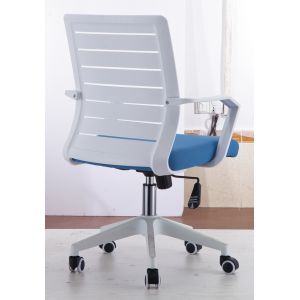 White And Blue Officeworks Desk Chairs , High Back Adjustable Computer Chair