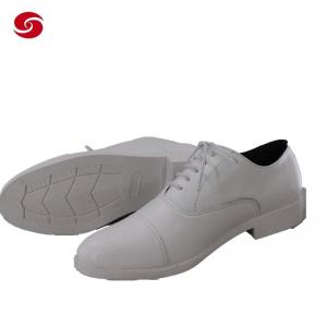 China White Navy Leather PU Army Parade Shoes Military Parade Officer Shoes on sale