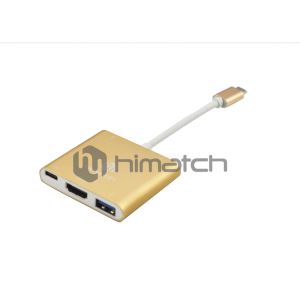 Professional USB 3.1 Type C Cable To HDMI F USB3 F Type C F Docking RoHS