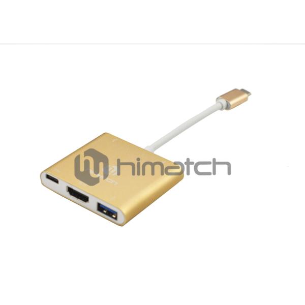Professional USB 3.1 Type C Cable To HDMI F USB3 F Type C F Docking RoHS