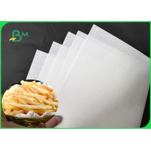 Cheap 1200MM 30GSM - 60GSM White French Fries Wrapping Paper 10 / 15GSM PE Coated for sale