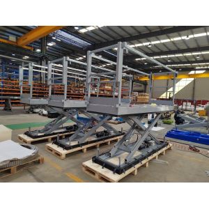 1000kg Load Capacity Stationary Scissor Lifts with Handrail Chain and Bellow