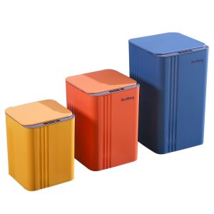 Large Color Automatic Induction Smart Plastic Trash Can for Household Kitchen