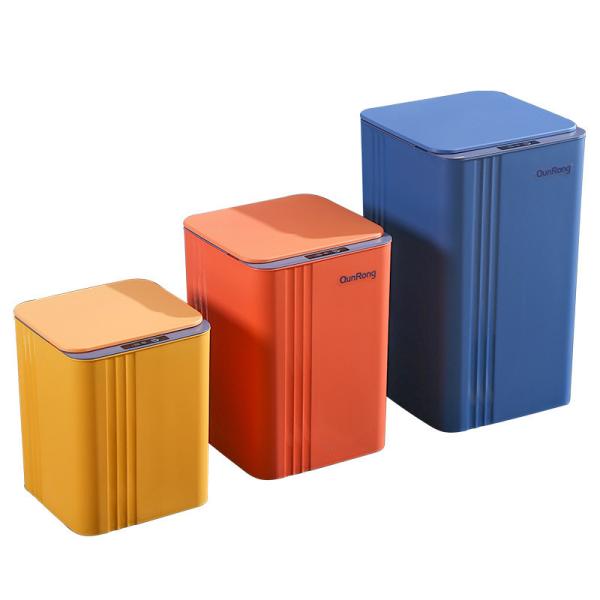 Large Color Automatic Induction Smart Plastic Trash Can for Household Kitchen