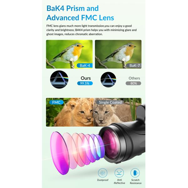 12X50 ED Glass Binoculars Waterproof Fogproof High Definition For Wild Prospect Exploration