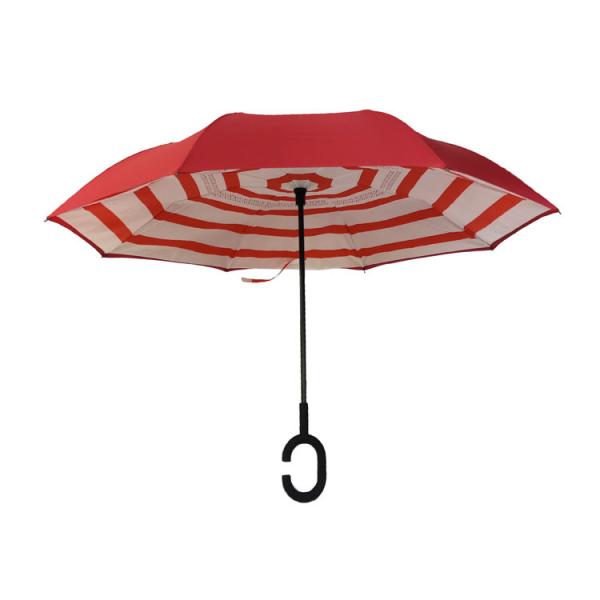Quality SGS Custom Pongee Fabric Double Layer Reverse Inverted Umbrella wholesale