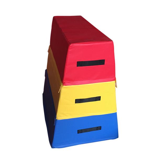 Yellow Gym Vaulting Horse , Pommel Horse Gymnastics For Outdoor Playground