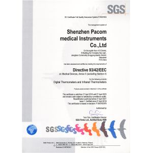 Shenzhen Pacom Medical Instruments Co., Ltd Certifications