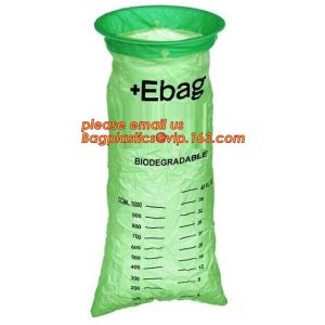 100% Biodegradable Disposable Healthcare Emesis Bag,Medical Emesis Bag with a Rigid Plastic Ring,Biodegradable Emesis Ba