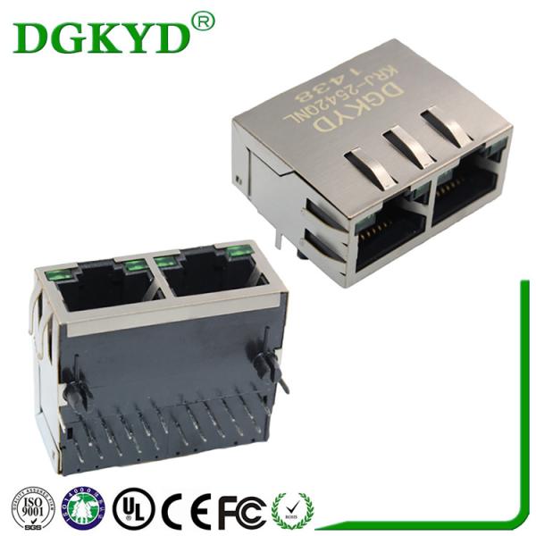 Quality Shielded 10 pin vertical insertion cat 6 RJ45 Connector with gige transformer wholesale