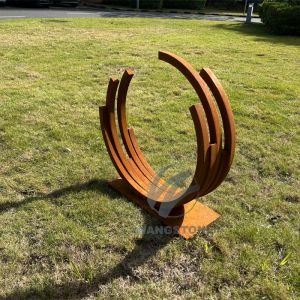 Cheap ARC Sculptures: Small-Scale Corten Steel Elegance for Garden &amp; Desk for sale