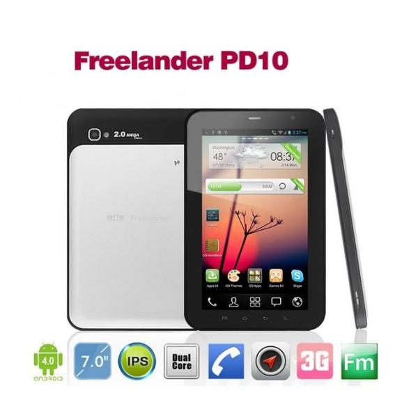 Quality 7inch Freelander PD10 Typhoon version tablet pc IPS screen MTK 6577  IPS 3G Bluetooth GPS wholesale